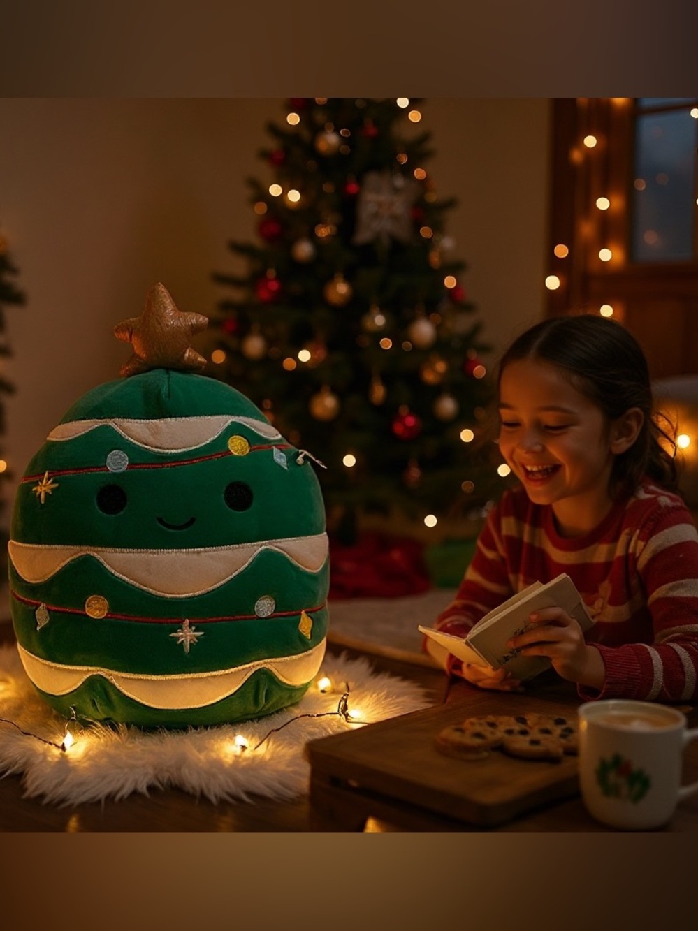 Squishmallows Green Holiday Tree Plush with Gold Star Topper
